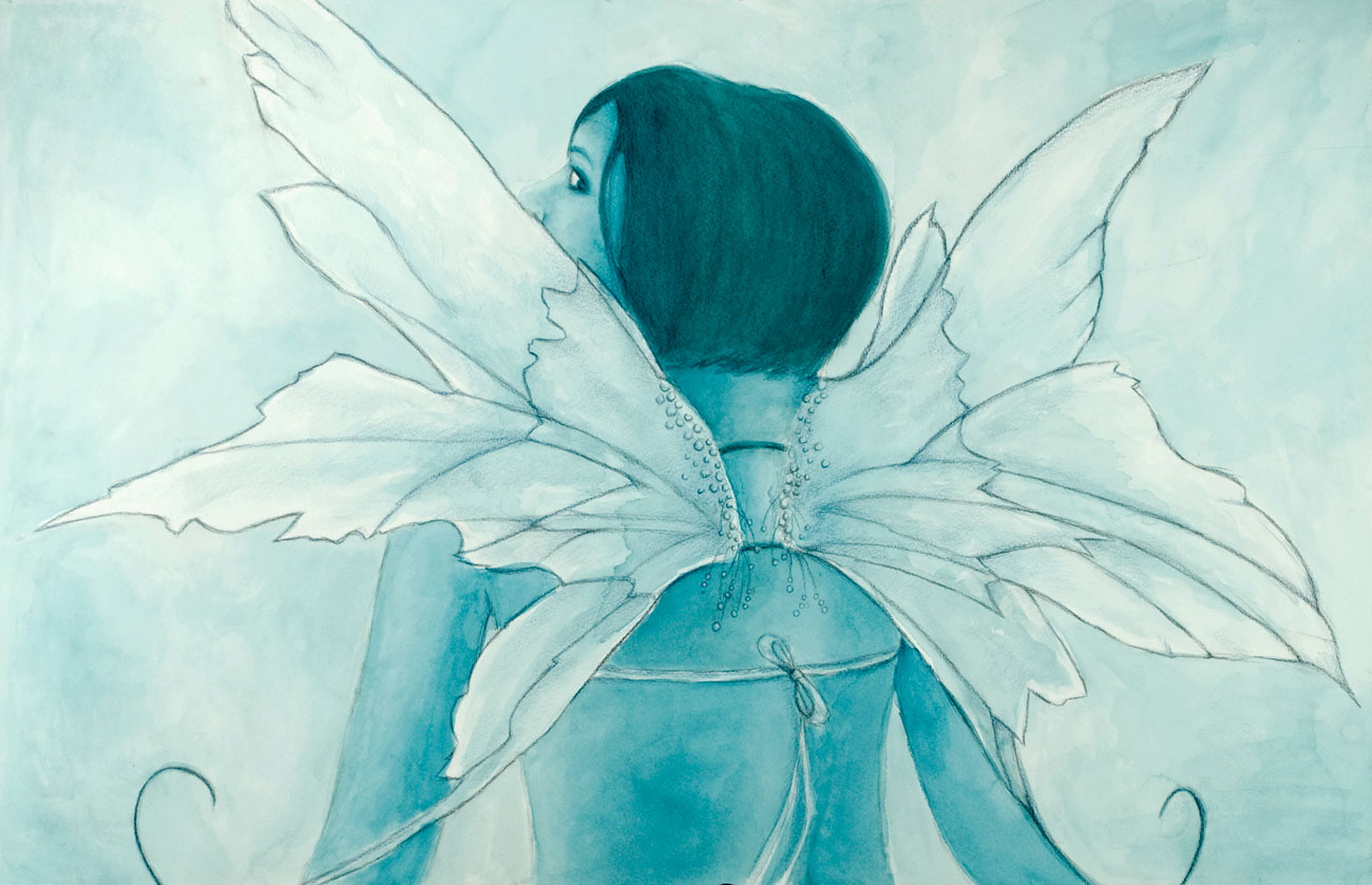 Blue Fairy in Watercolors