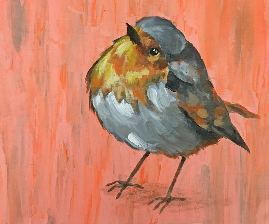 English Robin in Acrylics