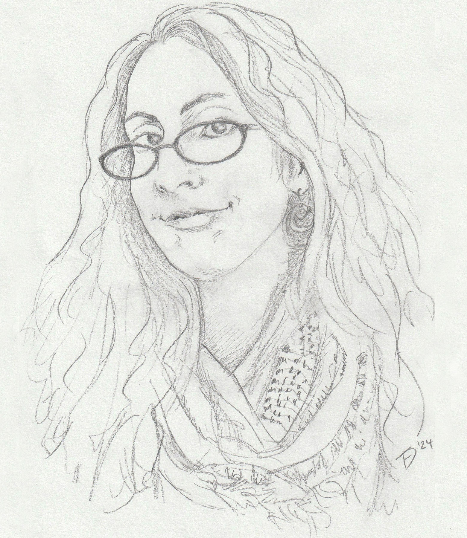 Tif Self Portrait in Pencil